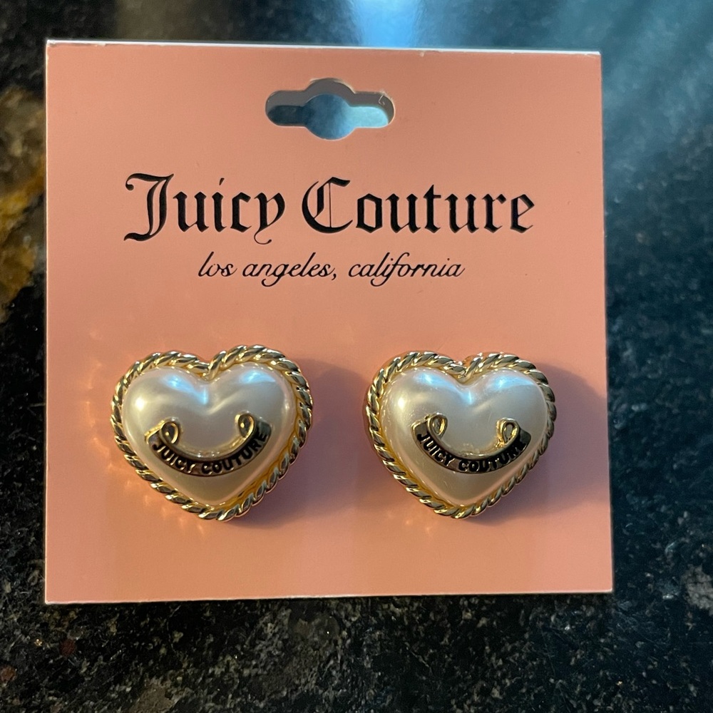 💖Juicy Couture Pearl Heart Earrings